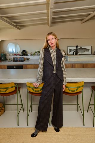 Pantalón Sereno Cuadros Azul L