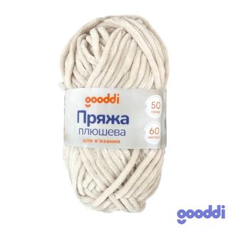 Пряжа плюшева Gooddi 50 г Світло-бежева 304 - [1247105]