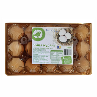 Яйця курячі Auchan С1 15 шт