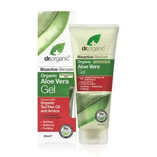Dr Organic ალოე ვერას გელი ჩაის ხის ზეთი და არნიკა