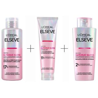 Routine GlycoGloss Sans Sulfate : Après Shampoing 200ml + Shampoing 200ml + Soin Lamination 200ml
