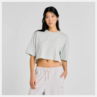 Athletics Flower Oversized Cropped T-Shirt L