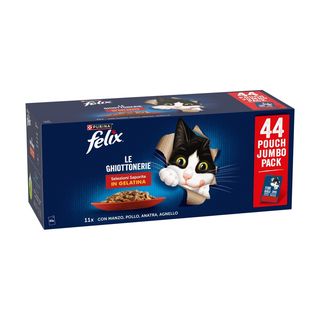Felix le ghiottonerie cat busta multipack 44x85g mix carne