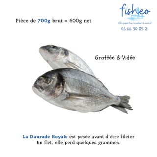 Daurade grattée et vidée (700g)