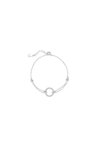 ვერცხლის სამაჯური რგოლით და თვლებით