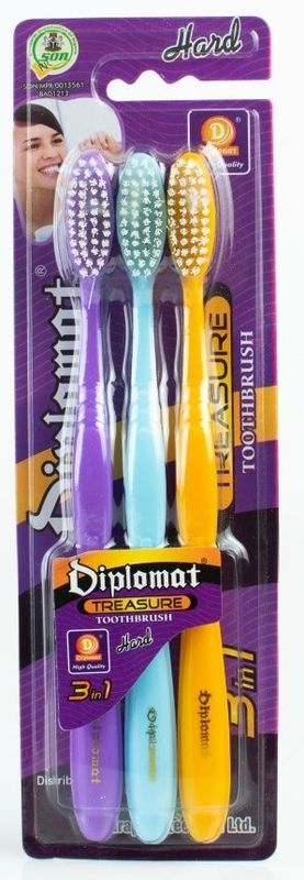 Diplomat Swiss Hard Toothbrush 3 In 1