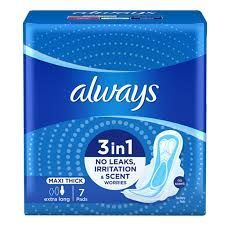 Always Maxi Thick 3 In 1 Long 7 Pads