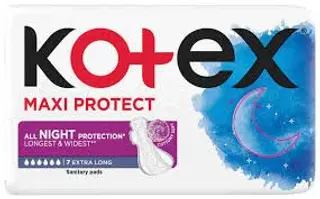 KOTEX MAXI PROTECT ALL NIGHT EXTRA LONG PADS 7'S