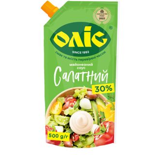 Майонезний соус 500 г Оліс Салатний 30% д/пак