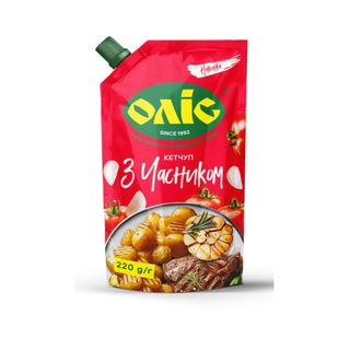 Кетчуп 220 г Оліс З часником дой/пак
