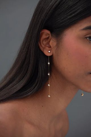 Pendientes Desmontable Circons Dorado