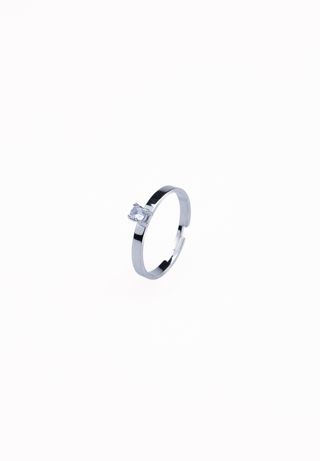 Anillo One Circon Plateado