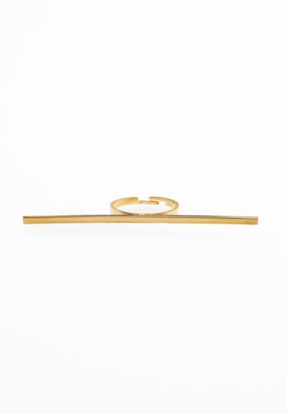 Anillo Barra Largo Dorado