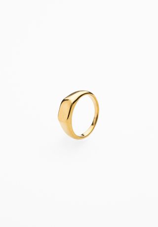 Anillo Rectángulo Personalizable (meñique) Dorado / 12