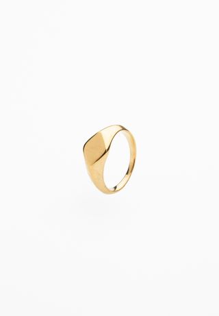 Anillo Rombo Personalizable (meñique) Dorado / 8