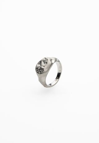 Anillo Redondo Circon Cera Plateado / 12