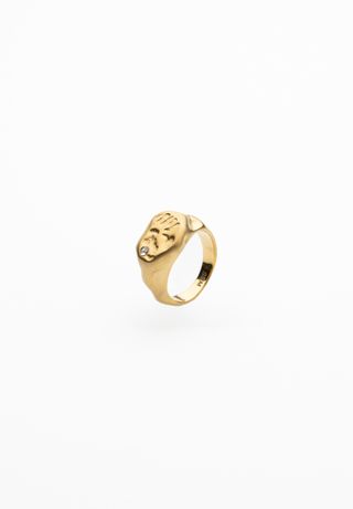 Anillo Redondo Circon Cera Dorado / 14