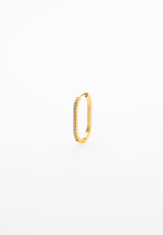 Pendiente Ovalado Circon 43mm (Unidad) - Dorado