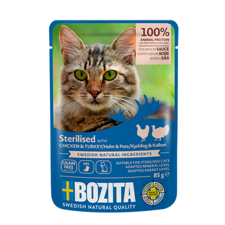 Bozita sterilised kawałki w sosie z kurczakiem & indykiem 85g