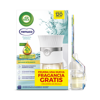 Air Wick Ambientador Eléctrico Aparato con Nenuco + Recambio Gratis Ropa Limpia Flor 1u
