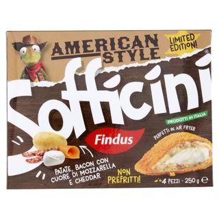 Sofficini Findus 4 Sofficini Patate, Bacon Con Cuore di Mozzarella e Cheddar 250 g