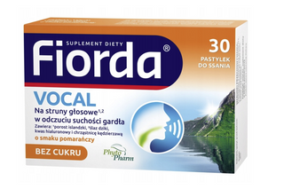 Fiorda Vocal o Smaku Pomarańczowym Pastyki do ssania 30 szt.