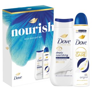 Dove zestaw Nourish: Żel pod prysznic + Antyperspirant