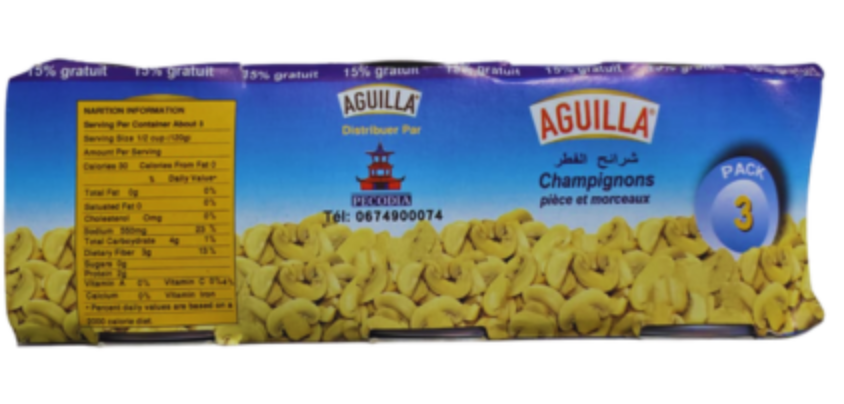 Aguilla Champignons en Morceaux 3 Pack