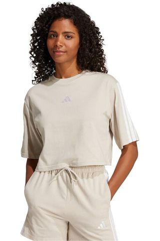 Adidas essentials 3 stripes camiseta manga corta mujer Beige M 1001016275