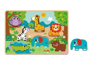 ცხოველების ჩასაწყობი პაზლი – ხის საგანმანათლებლო სათამაშო