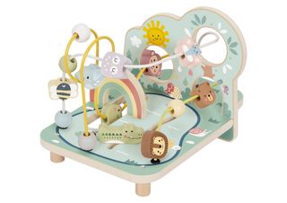 მოძრავი ბურთულების ლაბირინთი ტყის სამყაროში – ხის საგანმანათლებლო სათამაშო