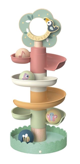 ბურთის ჩამოსაშვები კოშკი – ხის საგანმანათლებლო სათამაშო