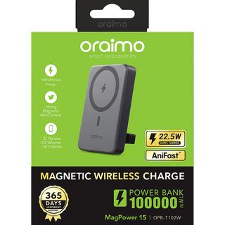 Oraimo MagPower 15 OPB-7102W – Power Bank Magnétique Sans Fil 10000mAh – Noir