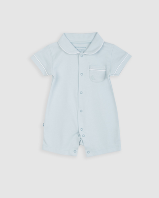 Pijama Bebé Camisero Azul Corto 3-6m