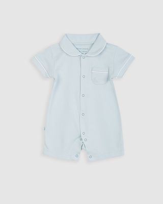 Pijama Bebé Camisero Azul Corto 3-6m