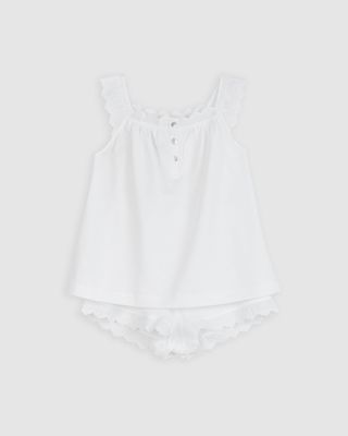 Pijama Kids Tira Bordada Blanco 6-8a
