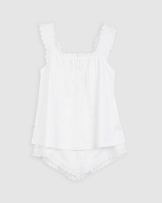 Pijama Mujer Tira Bordada Blanco L