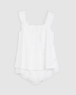 Pijama Mujer Tira Bordada Blanco L