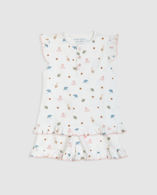 Pijama Kids Volantes Ocean Corto 2-4a