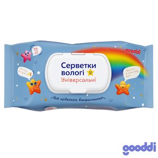 Вологі серветки Gooddi 72 шт. Універсальні - [1220527]