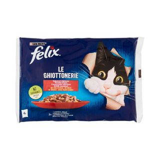 FELIX Le Ghiottonerie Selezioni deliziose in Gelatina (Manzo & Pollo) 4 x 85 g