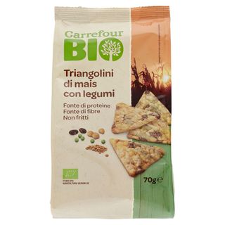 Carrefour Bio Triangolini Di Mais e Legumi 70g