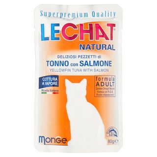 Monge LeChat Natural Pezzetti di Tonno con Salmone 80g