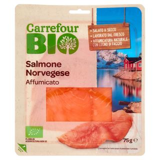 Carrefour Bio Salmone Norvegese Affumicato 75g