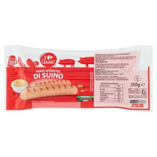 Carrefour Classic Maxi Würstel di Suino 250g