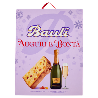 BAULI AUGURI E BONTA'PANETTONE + SPUMANTE 700GR