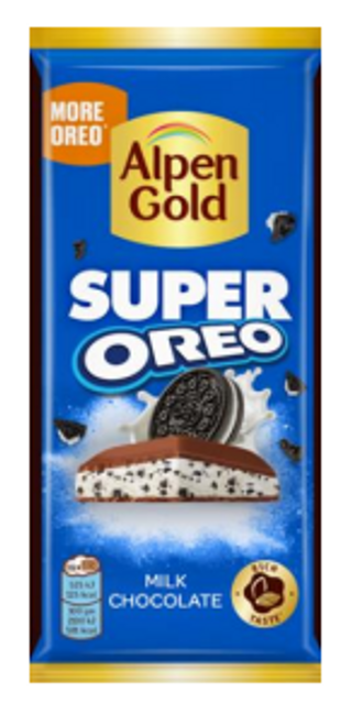 Шоколад Alpen Gold Super Oreo Milk Chocolate молочный с ванилью и кусочками печенья 120г