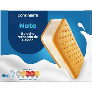 Gelado Sandwich de Nata Continente (emb. 6 x 100 ml)