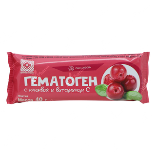 Հեմատոգեն սալիկ լոռամրգով և վիտամին C-ով 40գ