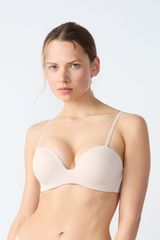 Pure Fit Sujetador Bandeau De Microfibra Con Tirantes Desmontables Blanco Roto 90A